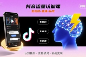 文涛老师-抖音流量认知课，短视频+直播+私域，认知提升，闪电开悟