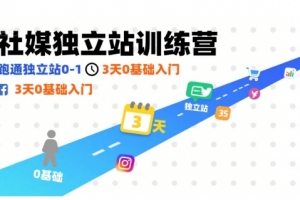 跨境老璐·社媒独立站训练营，跑通独立站0-1，3天0基础入门