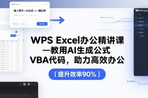 夏老师·WPS Excel办公精讲课，教用 AI 生成公式，VBA 代码，助力高效办公