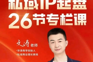 文涛私域IP商业全攻略，私域ip建立、起盘、高转化，打造年入千万的私域ip模型