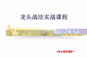 清风主讲游资短线交易内部视频，龙头战法实战课程