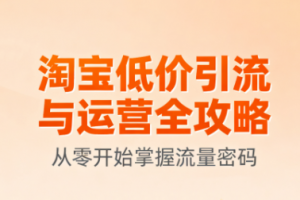 淘宝低价引流与运营全攻略，从零开始掌握流量密码