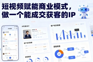 短视频赋能商业模式，做一个能成交获客的IP