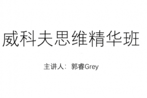 郭睿威科夫精华课,威科夫交易系统