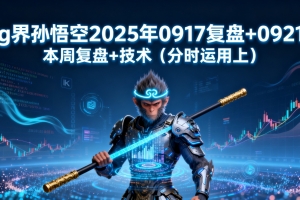 g界孙悟空2025年0917复盘+0921本周复盘+技术（分时运用上） 共2个视频