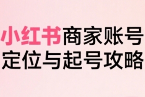 大晴老师·小红书电商全链路实战从定位到爆单，系统拆解小红书商家起号全流程
