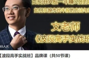 文秋明文老师【波段高手实战班】品牌课（共50节课）