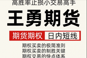 王勇期货期权日内短线培训课程 高胜率 止损小 交易高手