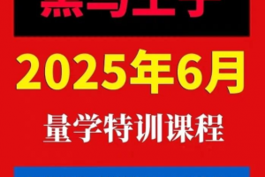 【黑马王子】2025年06月量学特训班视频课程文档资料