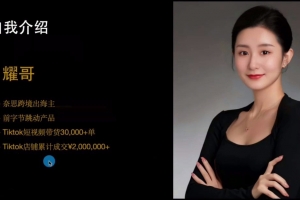 职场B计划阿耀-打爆TiktoK-2025变现陪跑营 TiktoK小店课程