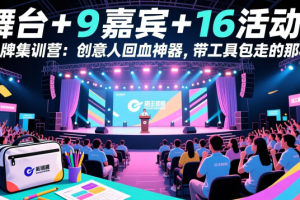 舞台 + 9 嘉宾 + 16 活动！品牌集训营：创意人回血神器，带工具包走的那种