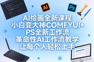 AI绘画小白变大神COMFYUI+PS全新工作流课程，革命性AI工作流教学，轻松应对各类商业设计新需求
