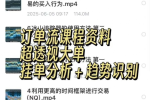 订单流课程-国外,订单流课程资料超透视大单挂单分析趋势识别