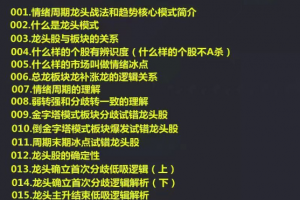 龙头战法龙头狙击手情绪周期龙头战法和趋势核心22课视频