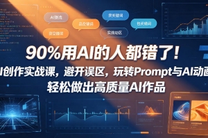 90%用AI的人都错了！AI创作实战课，避开误区，玩转Prompt与AI动画，轻松做出高质量AI作品