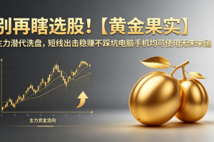 别再瞎选股！【黄金果实】主力潜伏洗盘指标，短线出击稳赚不踩坑电脑手机均可使用无未来函数